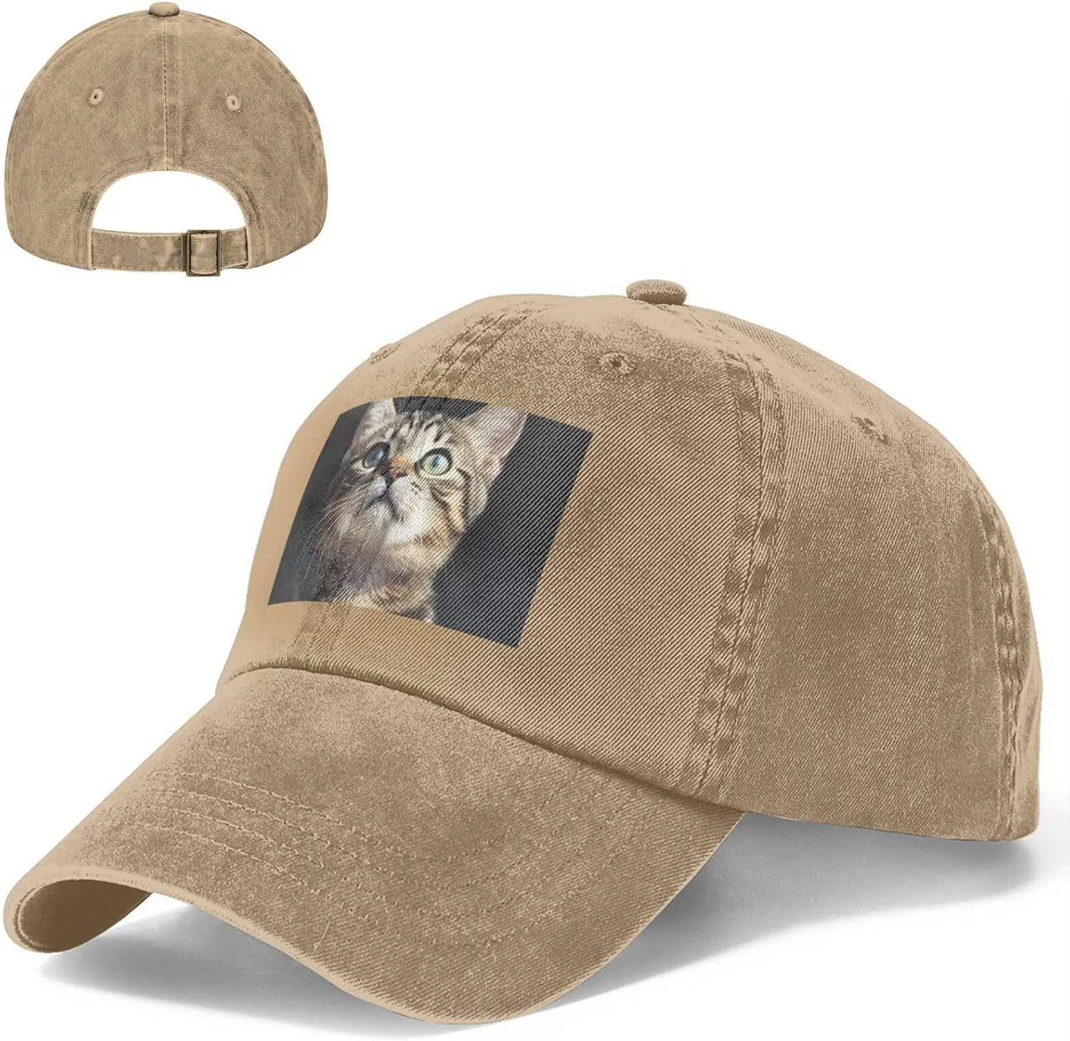 Cat Unisex Baseball Cap Breathable Cotton Trucker Hat Classic Denim Dad Hat Summer Sun Hat