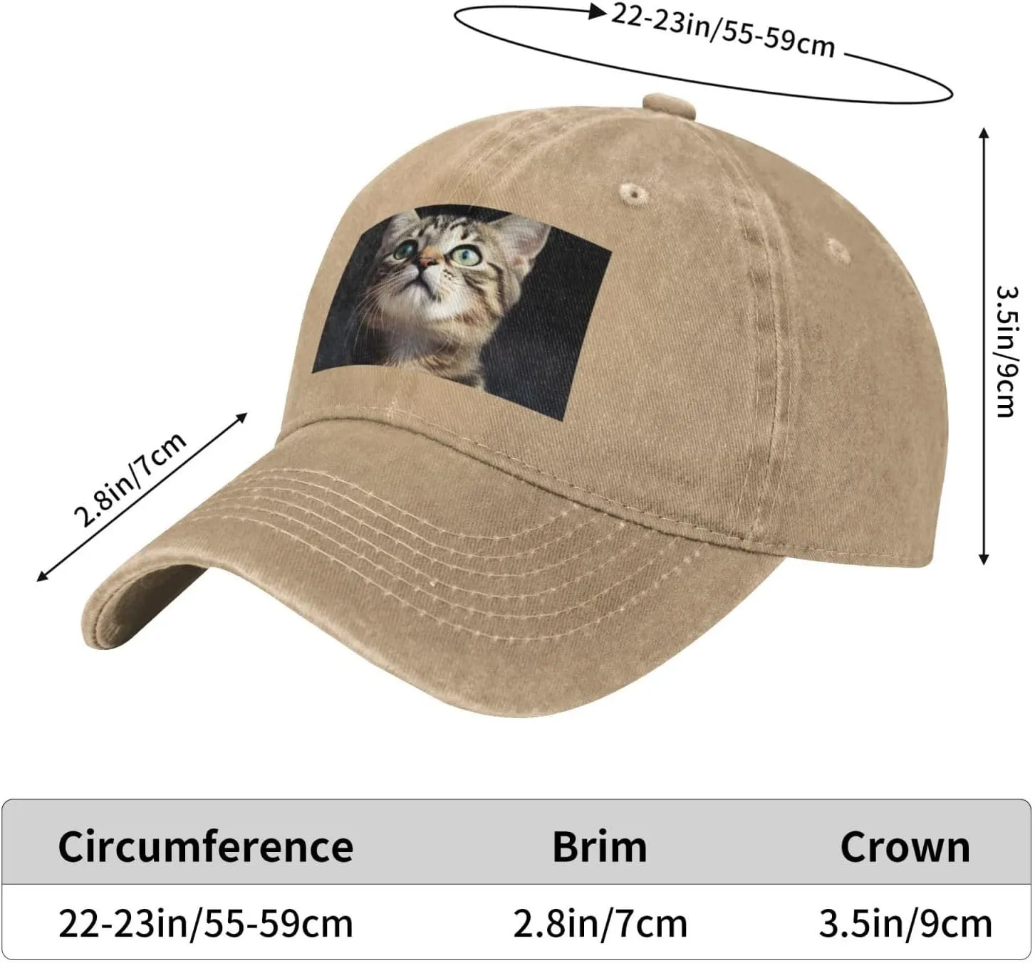 Cat Unisex Baseball Cap Breathable Cotton Trucker Hat Classic Denim Dad Hat Summer Sun Hat