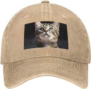 Cat Unisex Baseball Cap Breathable Cotton Trucker Hat Classic Denim Dad Hat Summer Sun Hat
