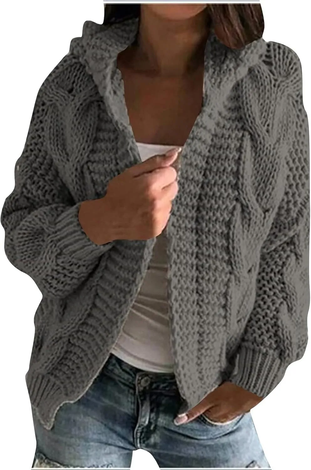 ChicCrate Womens Fashion Cardigan Sweater Soft Knit Open Front Casual Cardigan 2025 Fall Jackets Outfits Winter Clothes