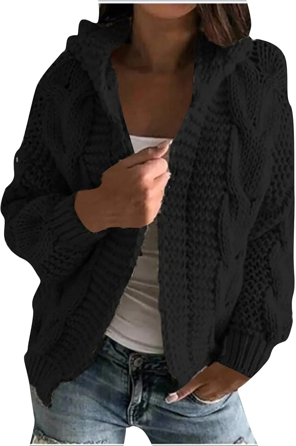 ChicCrate Womens Fashion Cardigan Sweater Soft Knit Open Front Casual Cardigan 2025 Fall Jackets Outfits Winter Clothes