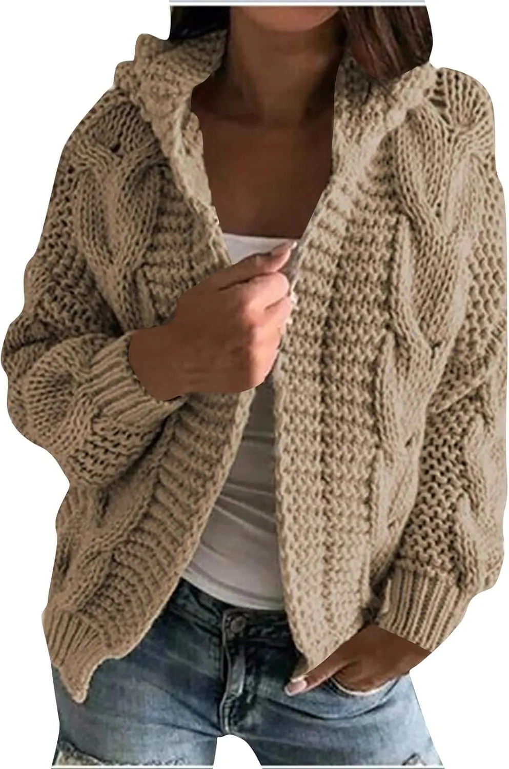 ChicCrate Womens Fashion Cardigan Sweater Soft Knit Open Front Casual Cardigan 2025 Fall Jackets Outfits Winter Clothes