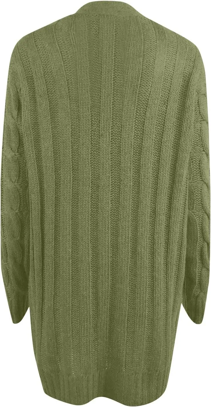 ChicCrate Women's Soft Knit Cardigan Sweater 2025 Fall Winter Trendy Clothes Long Sleeve Loose Outerwear Coats
