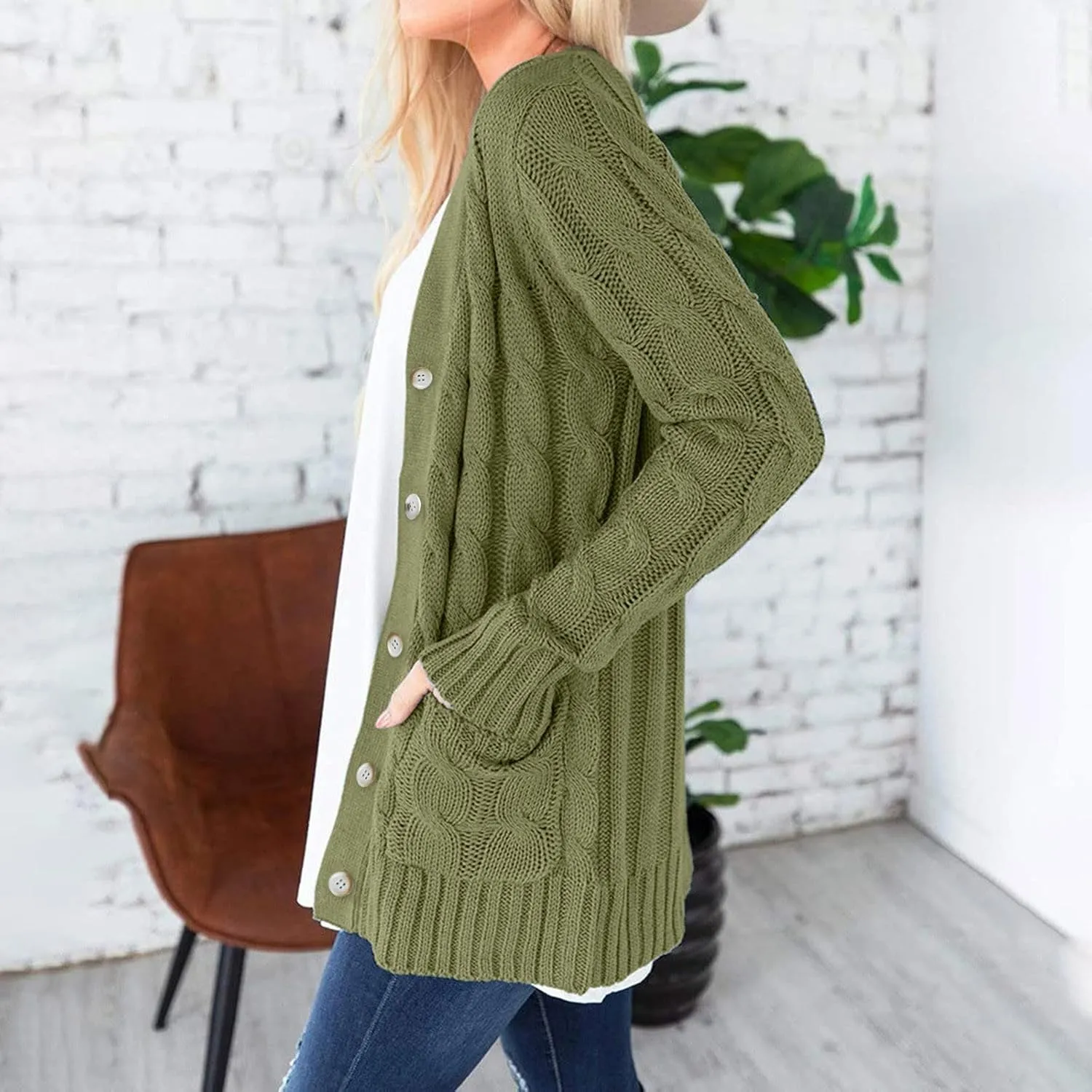 ChicCrate Women's Soft Knit Cardigan Sweater 2025 Fall Winter Trendy Clothes Long Sleeve Loose Outerwear Coats
