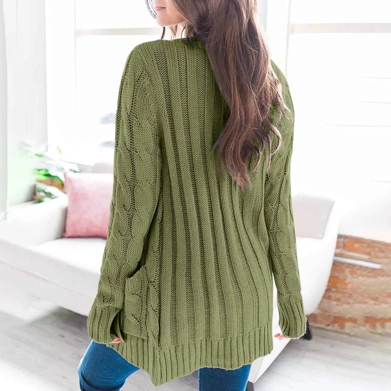 ChicCrate Women's Soft Knit Cardigan Sweater 2025 Fall Winter Trendy Clothes Long Sleeve Loose Outerwear Coats