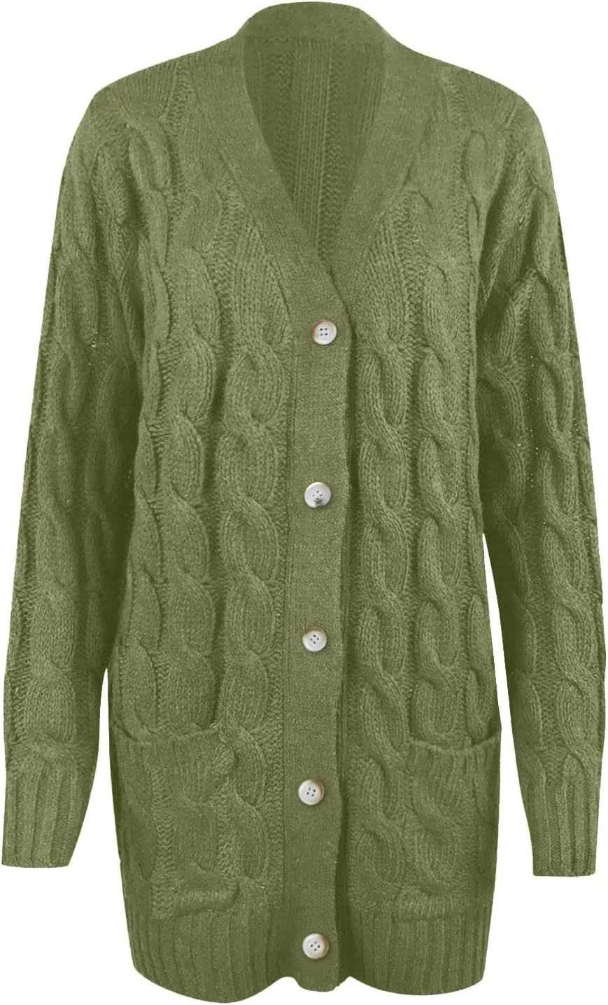 ChicCrate Women's Soft Knit Cardigan Sweater 2025 Fall Winter Trendy Clothes Long Sleeve Loose Outerwear Coats