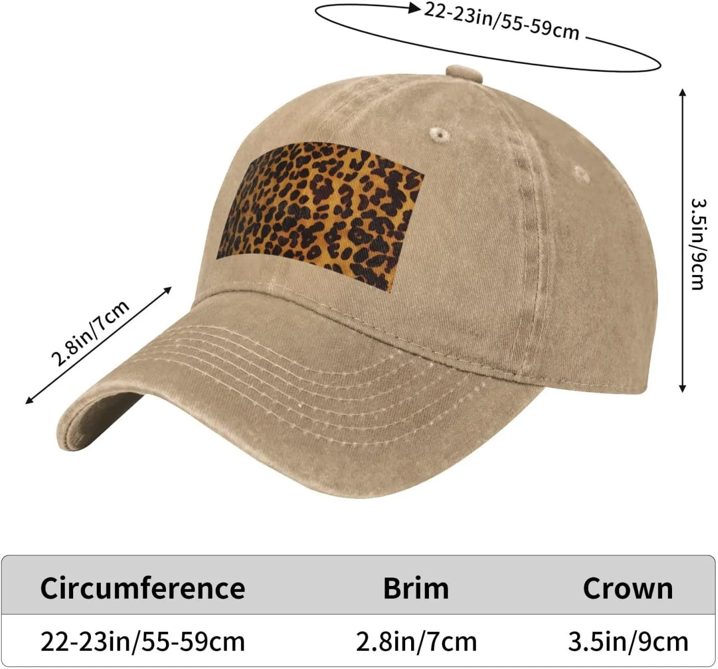 Cool Cheetah Leopard Unisex Baseball Cap Breathable Cotton Trucker Hat Classic Denim Dad Hat Summer Sun Hat