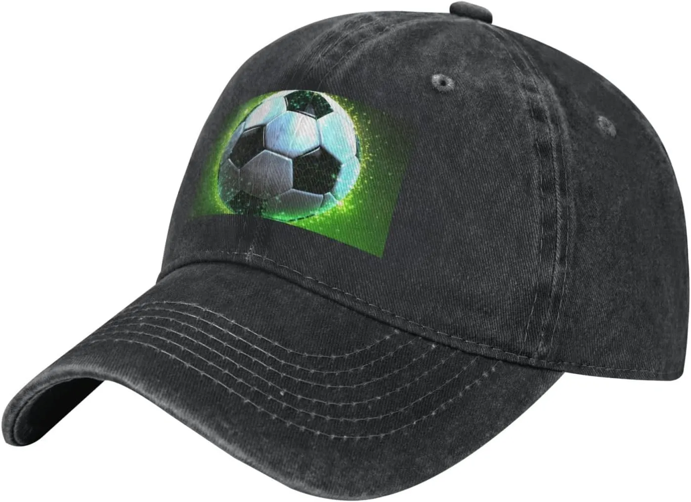 Cool Soccer Ball Unisex Baseball Cap Breathable Cotton Trucker Hat Classic Denim Dad Hat Summer Sun Hat