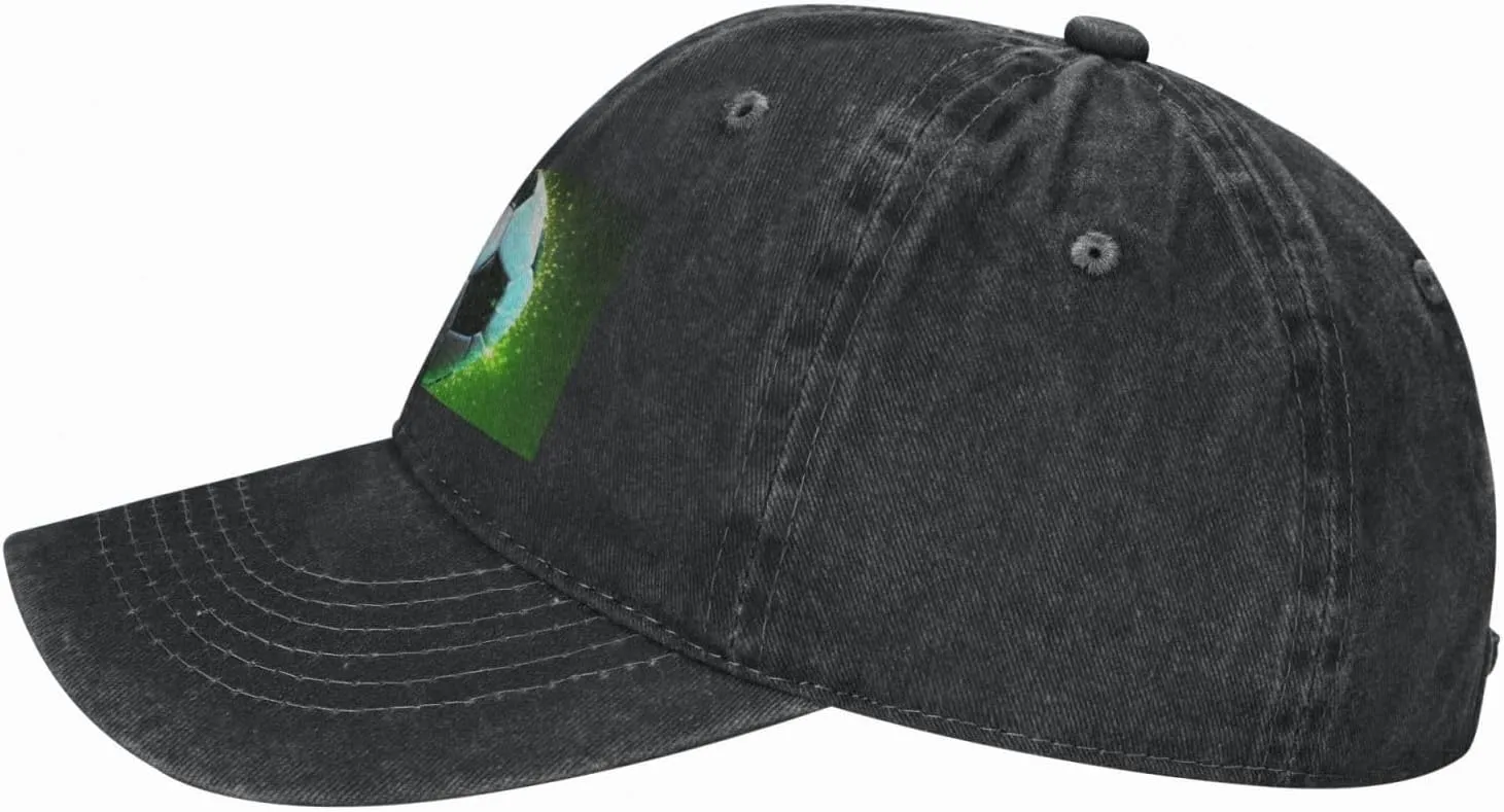 Cool Soccer Ball Unisex Baseball Cap Breathable Cotton Trucker Hat Classic Denim Dad Hat Summer Sun Hat