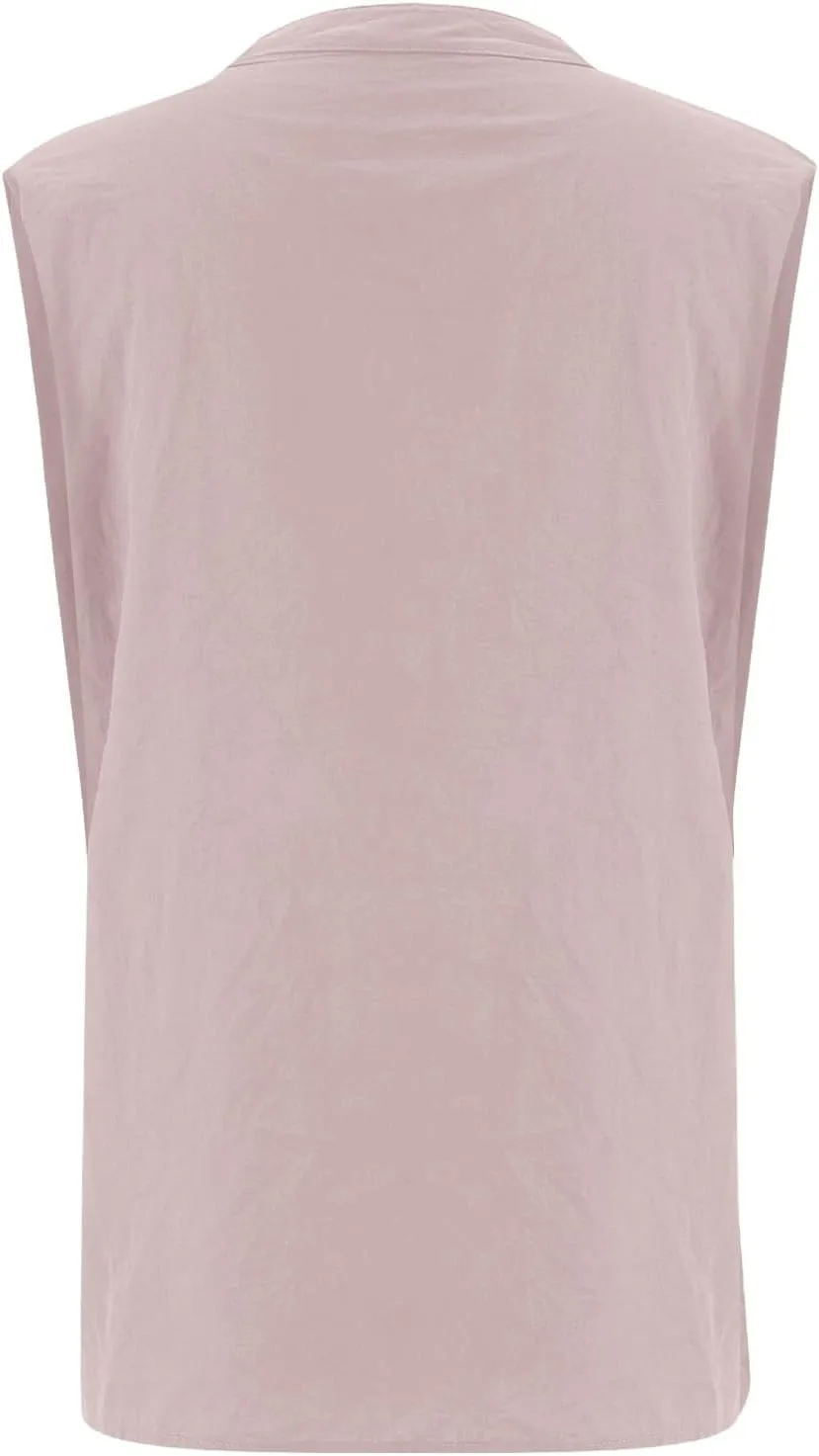 Cotton Linen Shirts for Women Sleeveless Collared Tops Oversized Button Up Blouses Work Shirts Casual Summer Tshirt
