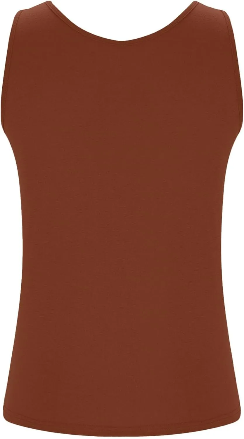 Cotton Shelf Bra Camisole Tops for Women Round Neck Comfy Vest Summer Running Layering Tank Top Summer Cami Shirt