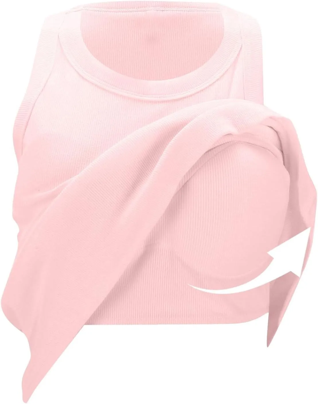 Cotton Shelf Bra Camisole Tops for Women Round Neck Comfy Vest Summer Running Layering Tank Top Summer Cami Shirt