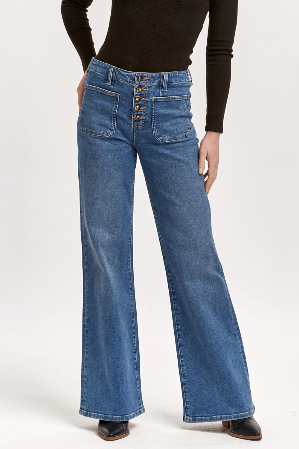 DEAR JOHN James Wide Leg Women's Jeans High Rise Full Inseam