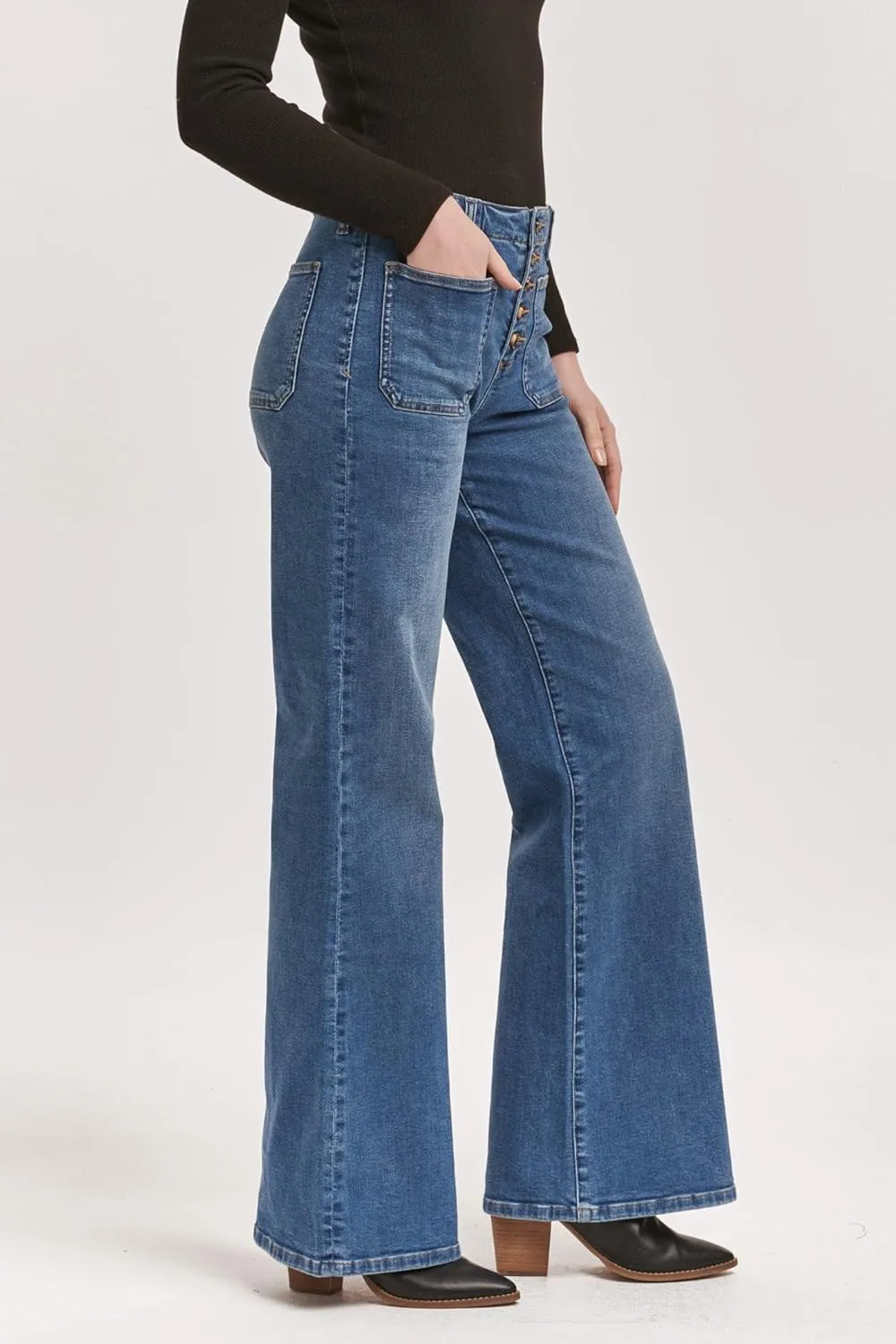DEAR JOHN James Wide Leg Women's Jeans High Rise Full Inseam