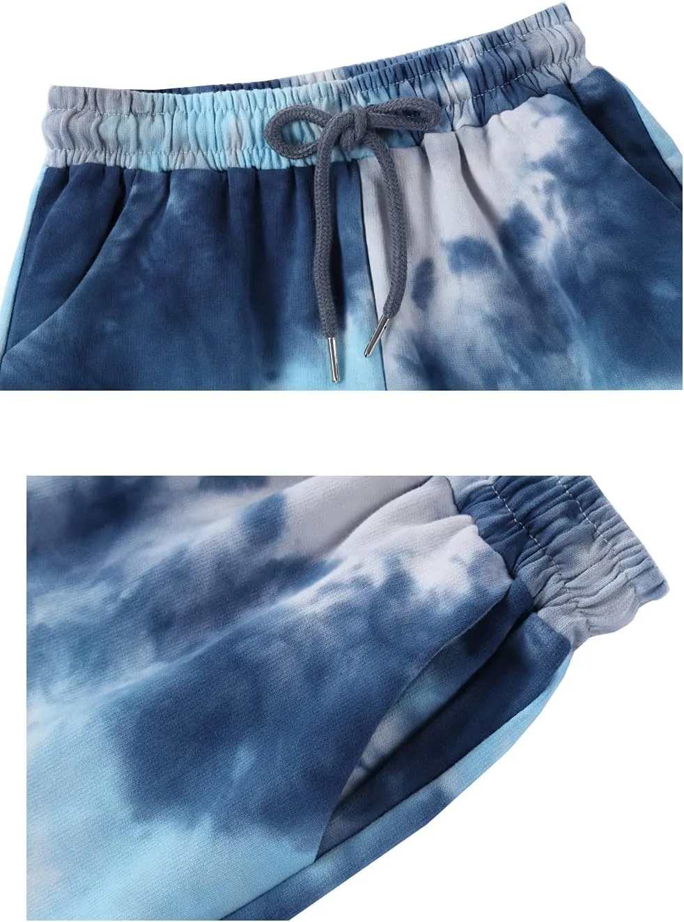Deeorla Boys Girls Tie Dye Sweatpants Joggers Cotton Athletic Sport Pants with Pocket Teens 5-14Years