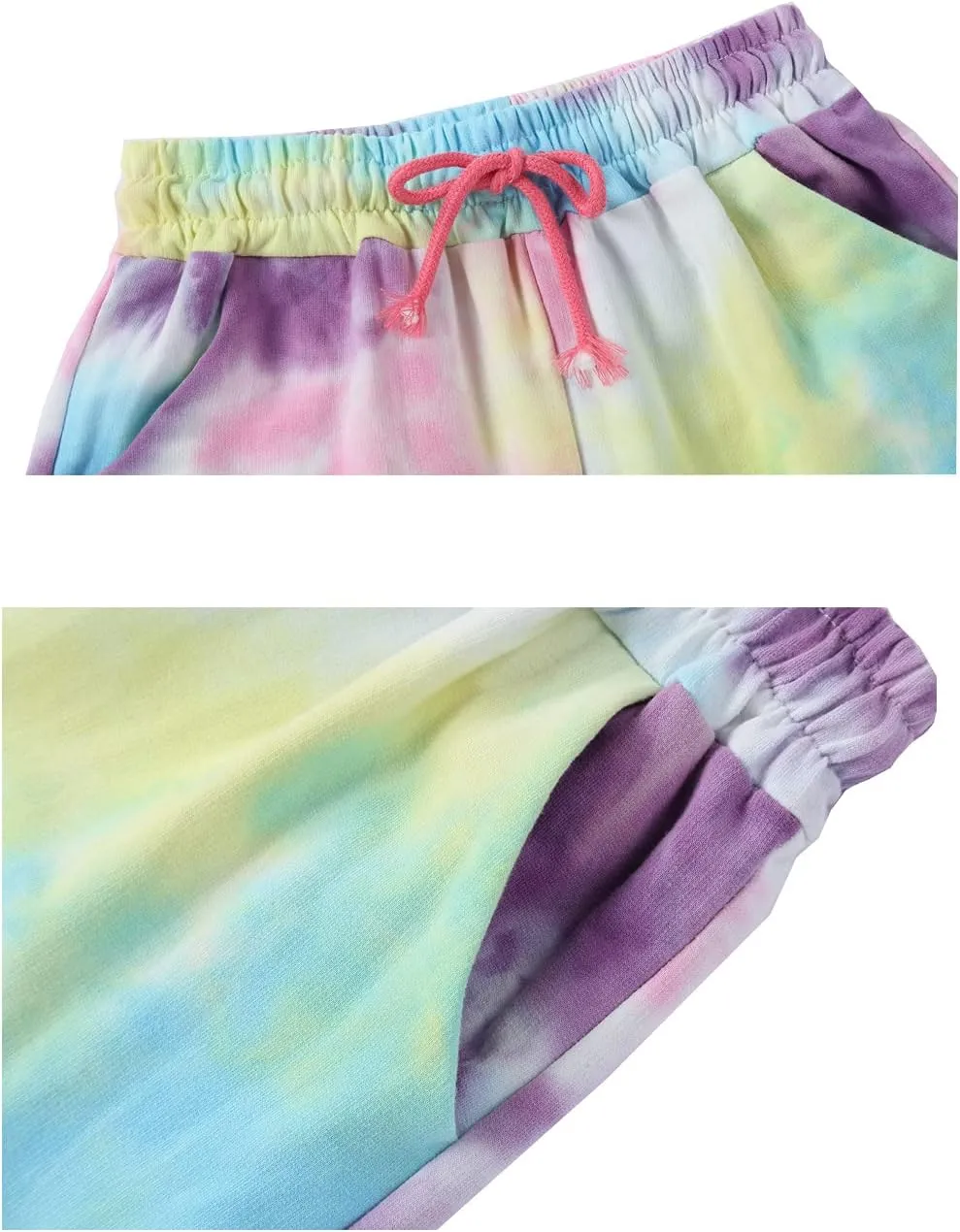 Deeorla Boys Girls Tie Dye Sweatpants Joggers Cotton Athletic Sport Pants with Pocket Teens 5-14Years
