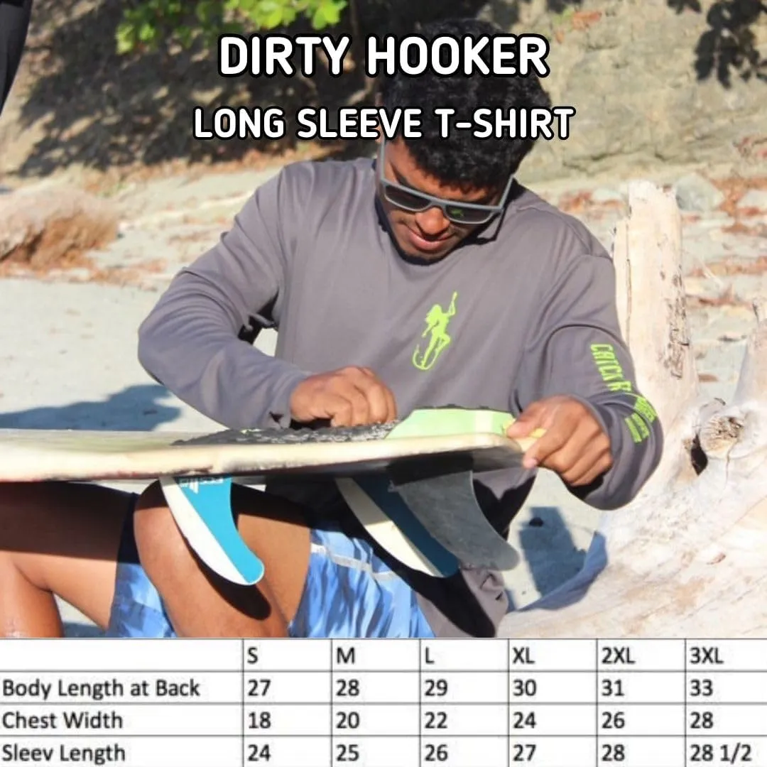 Dirty Hooker Fishing Gear, Longsleeve Tee with Classic Light Blue Logo