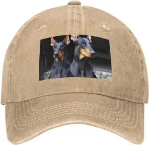 Doberman Unisex Baseball Cap Breathable Cotton Trucker Hat Classic Denim Dad Hat Summer Sun Hat