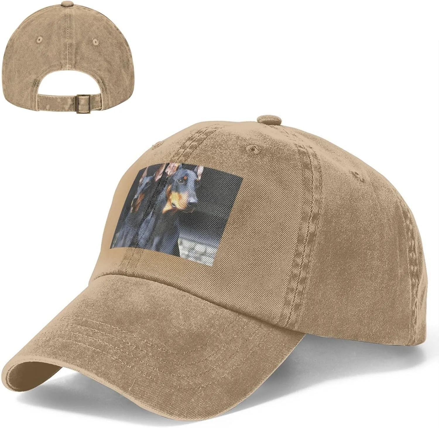 Doberman Unisex Baseball Cap Breathable Cotton Trucker Hat Classic Denim Dad Hat Summer Sun Hat