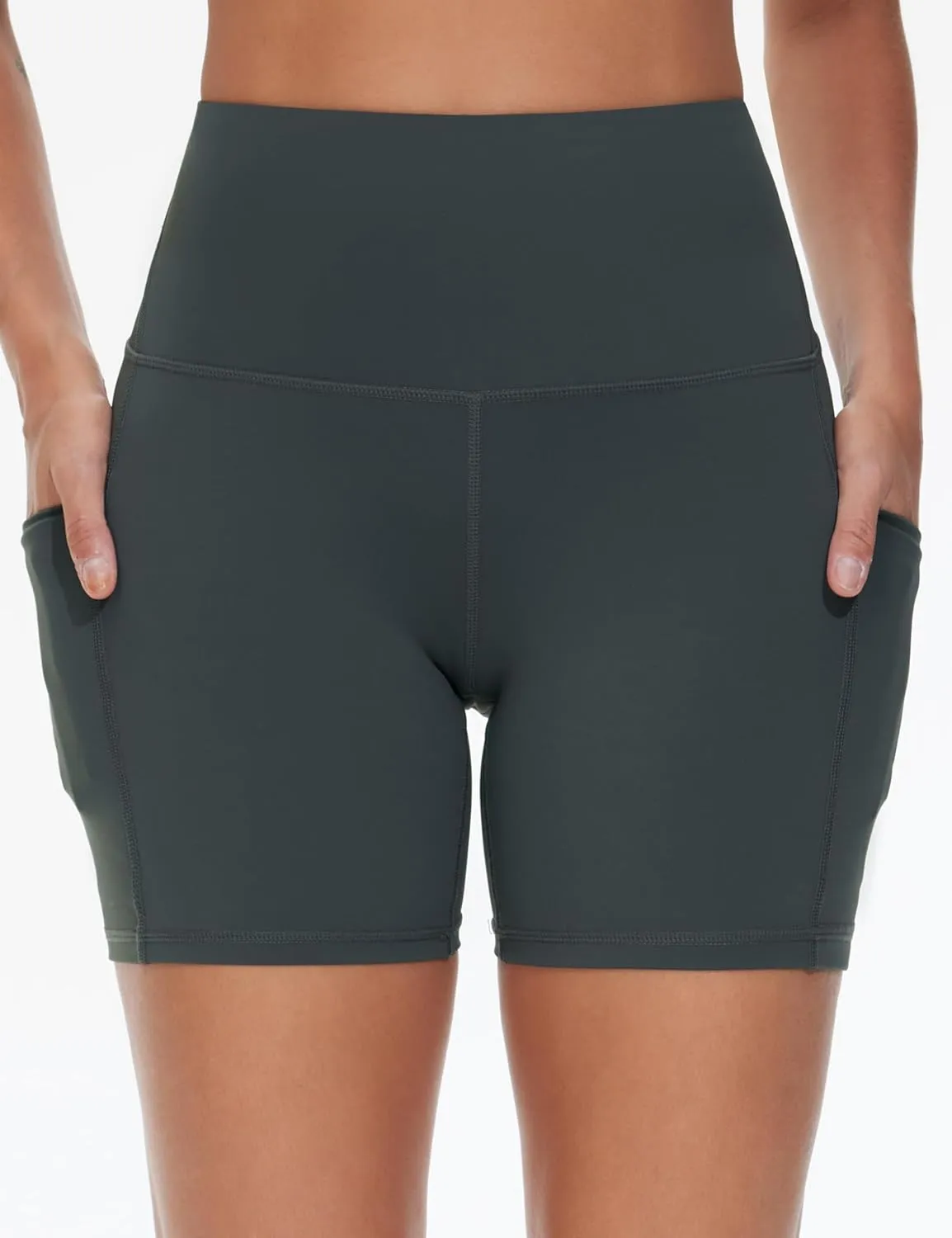Dragon Fit Women's Athletic Biker Shorts High Waisted Stretch Workout Yoga Running Shorts with Pockets