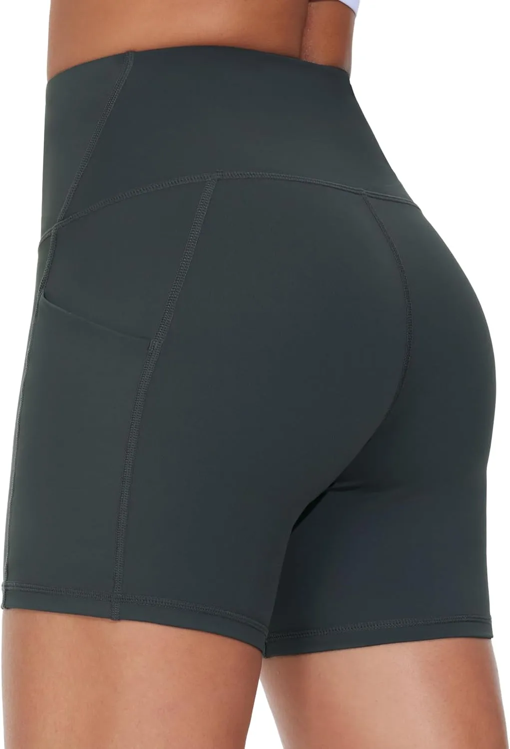 Dragon Fit Women's Athletic Biker Shorts High Waisted Stretch Workout Yoga Running Shorts with Pockets