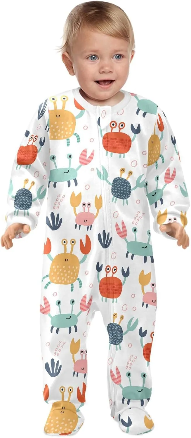 Dussdil Baby One-Piece Footies Newborn Rompers Pajamas Cotton Footed Pjs for Sleep Play Boys Girls