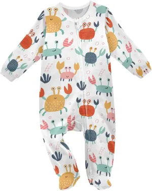 Dussdil Baby One-Piece Footies Newborn Rompers Pajamas Cotton Footed Pjs for Sleep Play Boys Girls