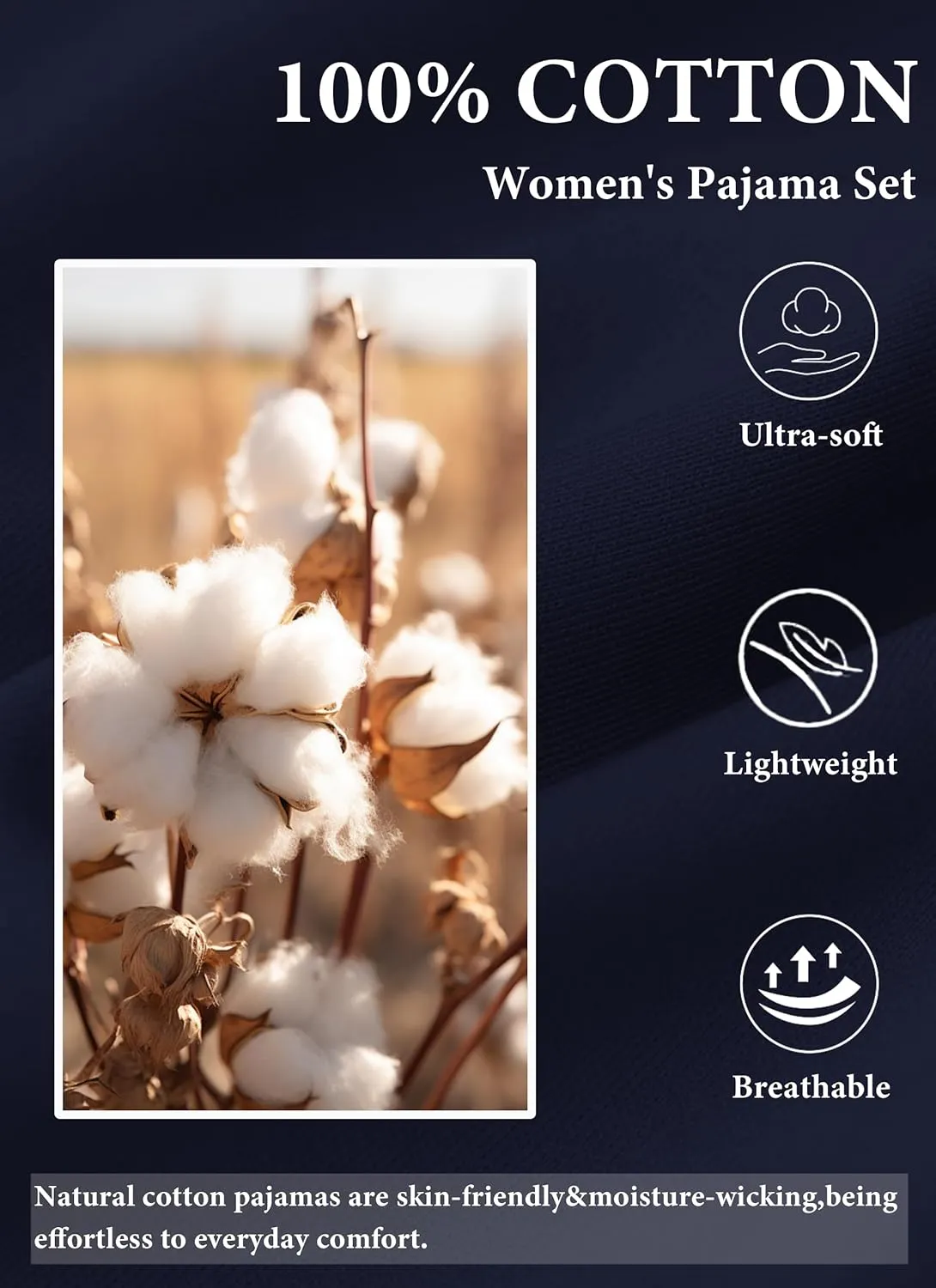EA'S SECRET 100% Cotton Pajamas for Women Set Short Sleeve Button Down Sleepwear Capri Nightwear Pjs Loungewear
