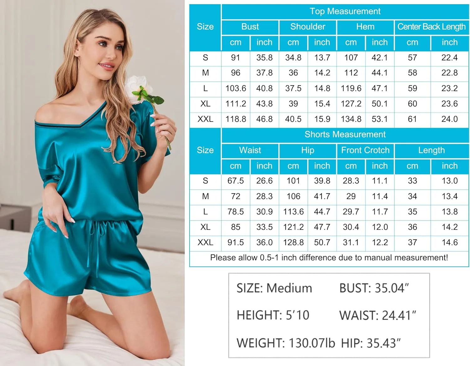 Ekouaer Satin Pajama Set for Women 2 piece Silky Pj Set Soft Short Sleeve Sleepwear Summer Loungewear, S-XXL