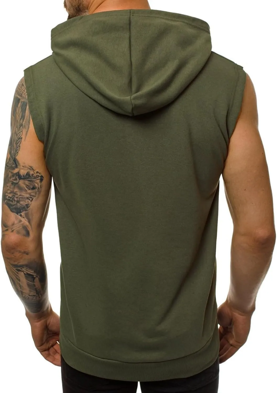 evzosrz Mens Workout Hoodies Full Zip Hooded Tank Tops Fashion Sleeveless Bodybuilding Fitness Muscle Tees Shirt with Pocket