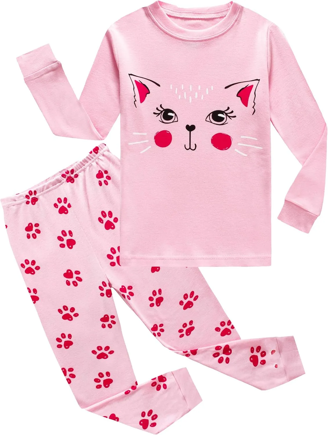 Family Feeling Kids & Toddler Girls Boys Pajamas 2 Piece Pjs Set 100% Cotton Sleepwear
