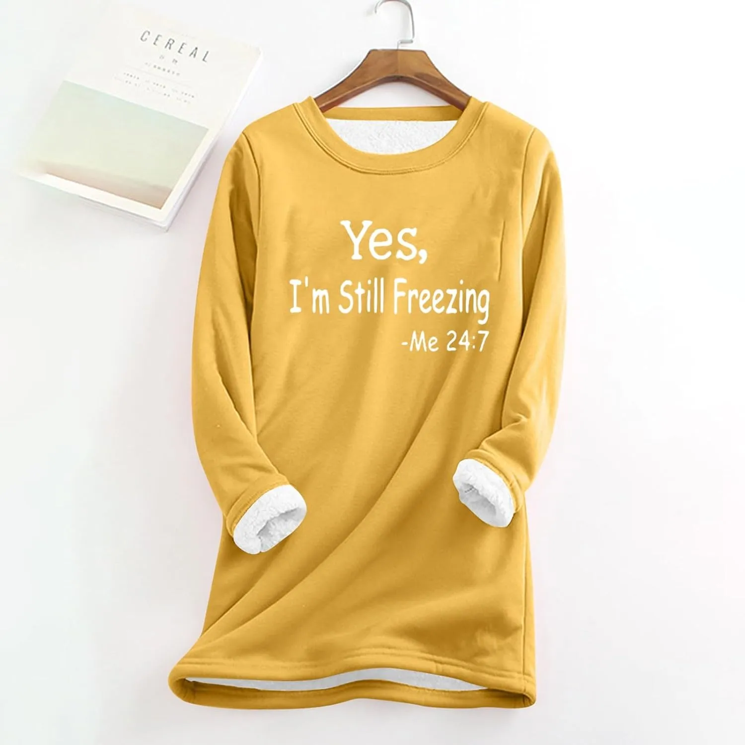 Fleece Sweatshirts for Women Sherpa Lined Winter Warm Funny Sayings Pullover Top Round Neck Long Sleeve Tunic Tops