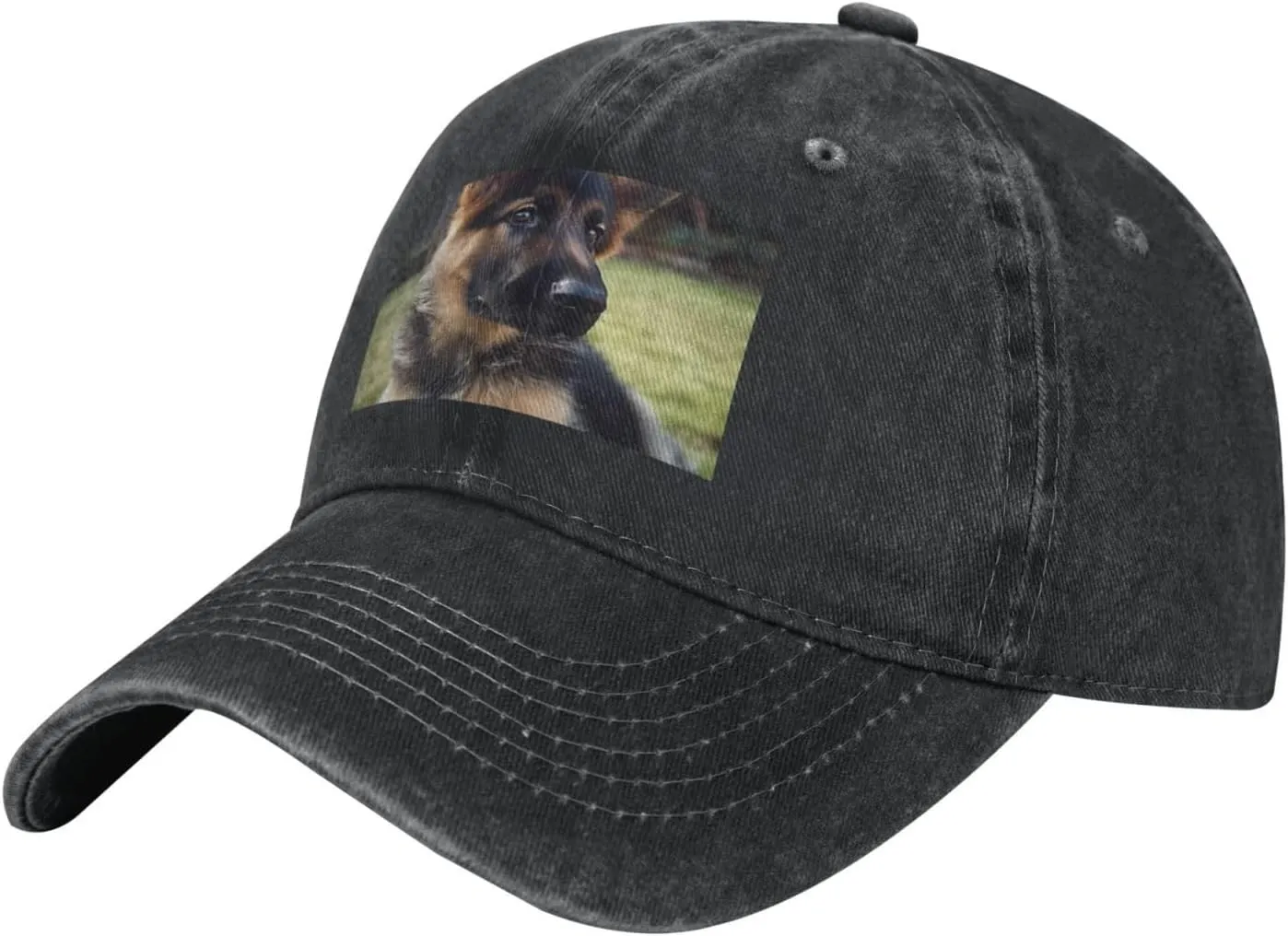 German Shepherd Puppy Unisex Baseball Cap Breathable Cotton Trucker Hat Classic Denim Dad Hat Summer Sun Hat