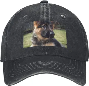 German Shepherd Puppy Unisex Baseball Cap Breathable Cotton Trucker Hat Classic Denim Dad Hat Summer Sun Hat