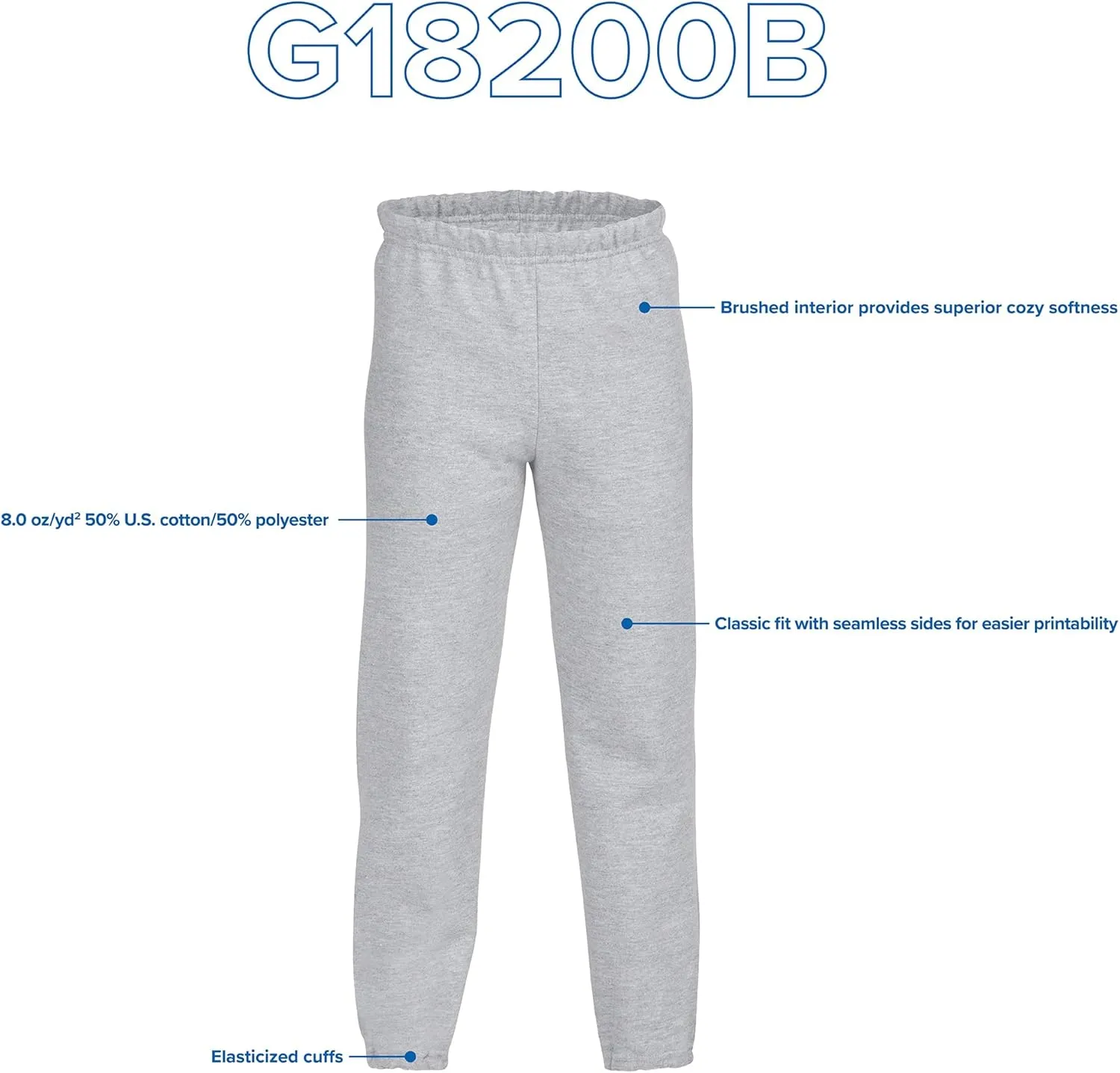 Gildan Kids' Elastic Bottom Youth Sweatpants