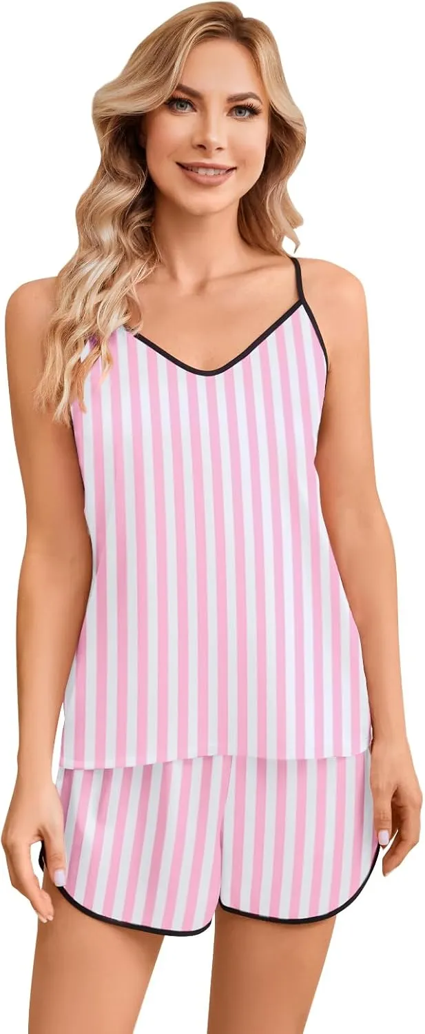 Girls & Women Silk Pajamas Set Satin Camisole Sleepwear 2 Piece Pjs, 3 Years - Women XXL
