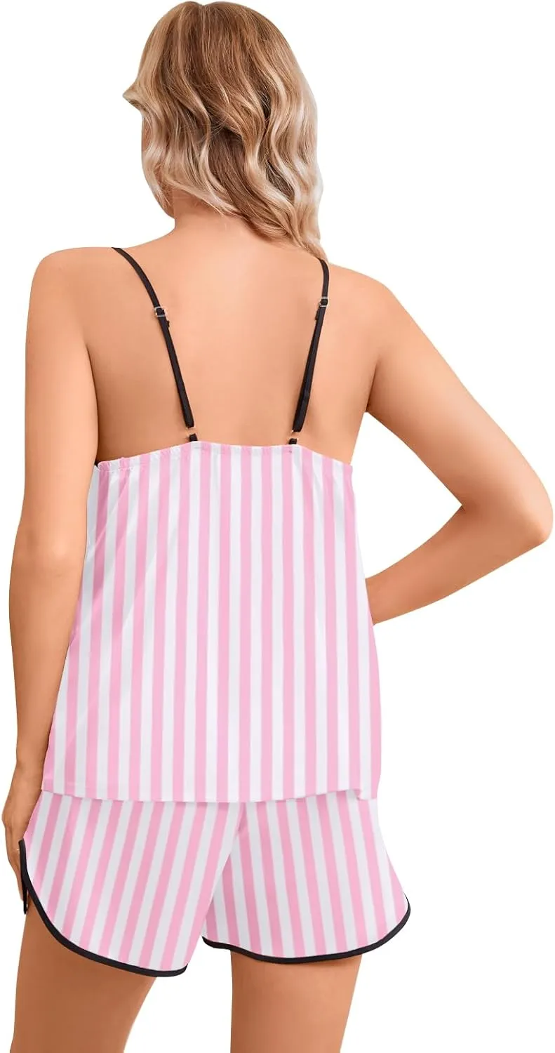 Girls & Women Silk Pajamas Set Satin Camisole Sleepwear 2 Piece Pjs, 3 Years - Women XXL