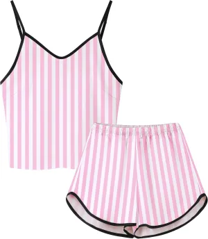 Girls & Women Silk Pajamas Set Satin Camisole Sleepwear 2 Piece Pjs, 3 Years - Women XXL