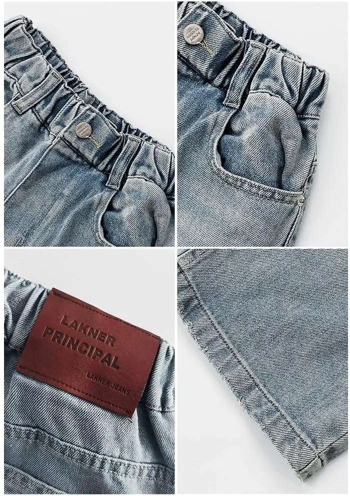 Girls Straight Wide Leg Baggy Denim Jeans,Soft Big Kids Pants Size 8-10-12-14-16