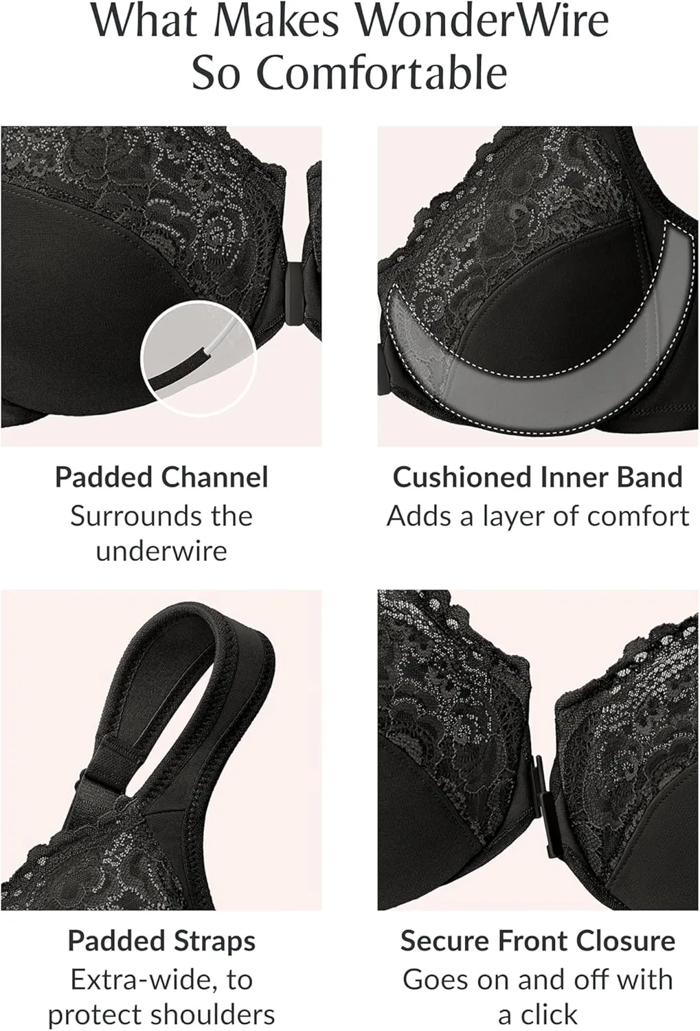 Glamorise Women's Wonderwire Front-closure Bra Underwire #1245