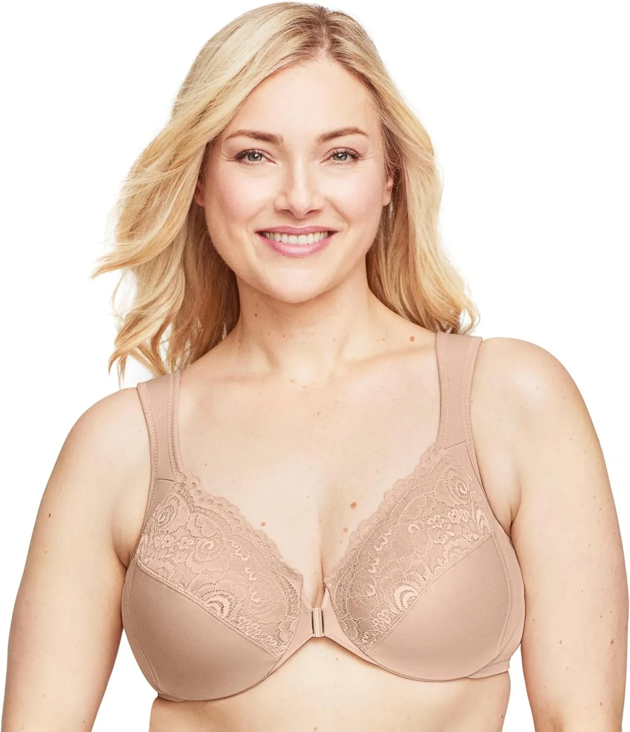 Glamorise Women's Wonderwire Front-closure Bra Underwire #1245