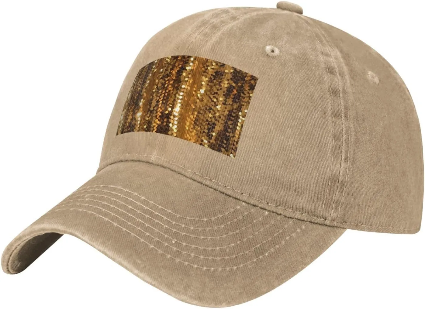 Gold Sequin Sparkle Unisex Baseball Cap Breathable Cotton Trucker Hat Classic Denim Dad Hat Summer Sun Hat