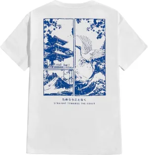 GORGLITTER Men's Graphic Japanese Print Short Sleeve Tee Tops Casual Round Neck T Shirts