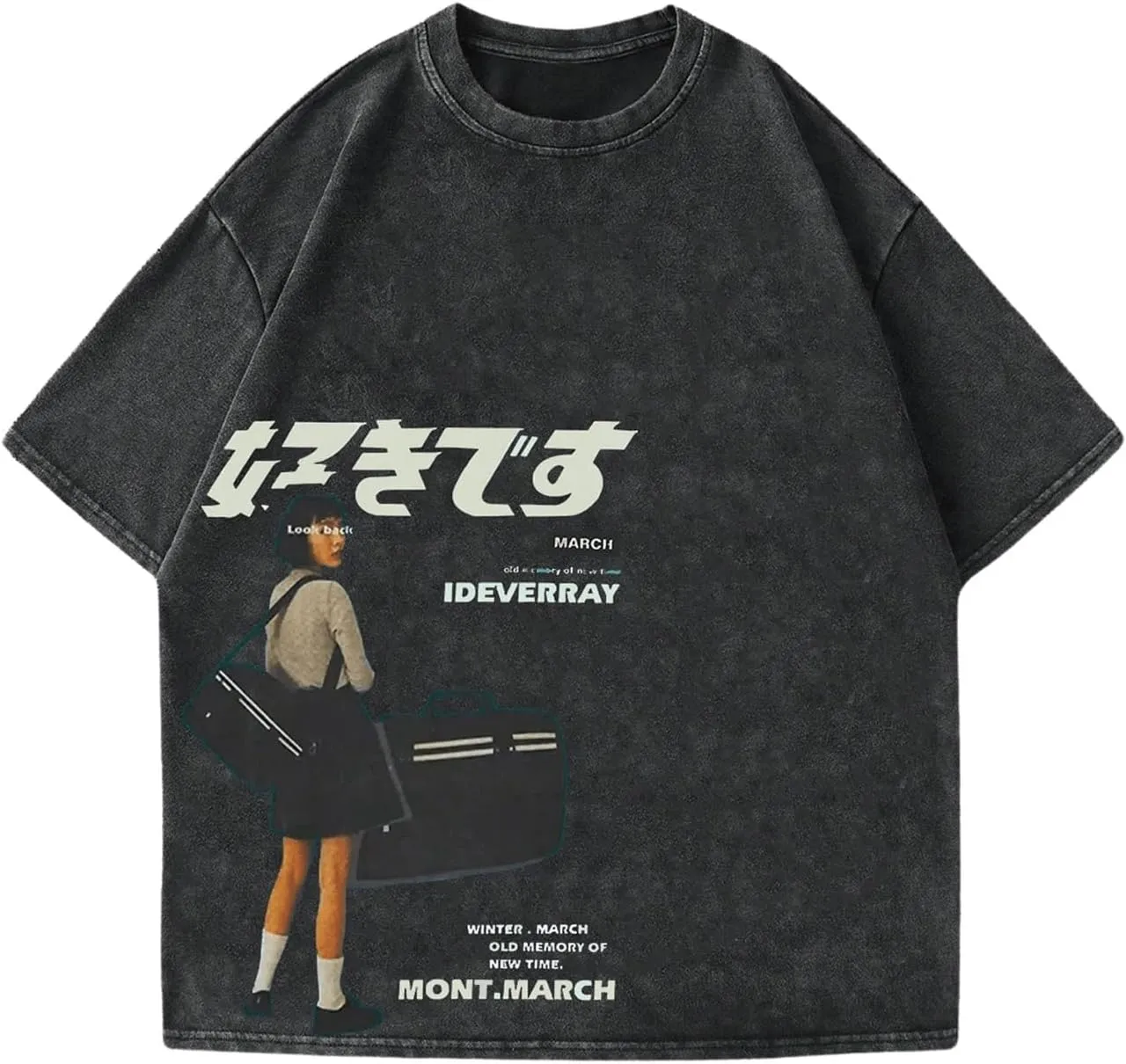 GORGLITTER Men's Graphic Japanese Print Short Sleeve Tee Tops Casual Round Neck T Shirts