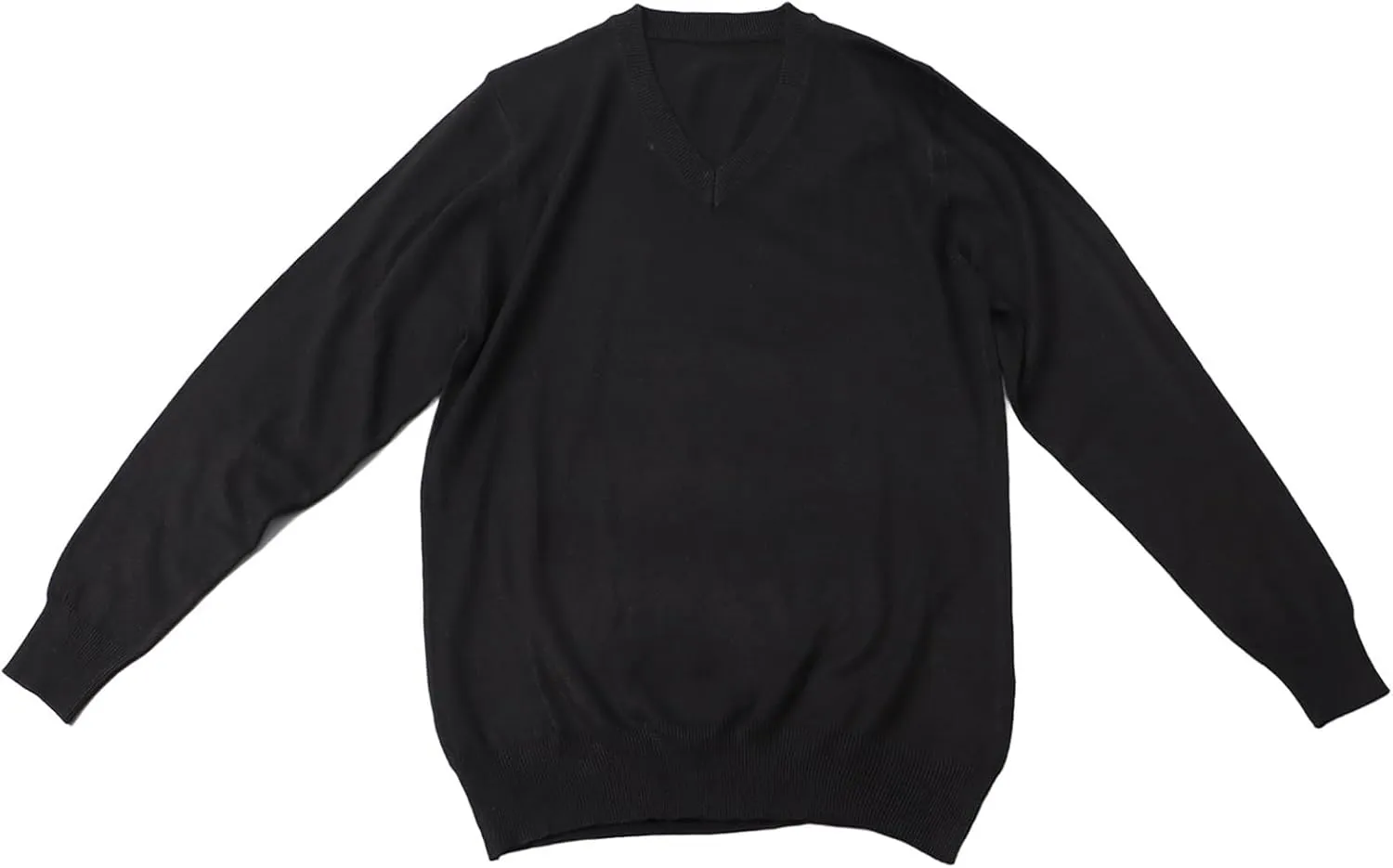 GOTOTOP Loose Men V Neck Sweater, Absorption Breathable Soft Knit Shirt, Business Work Outdoor Travel