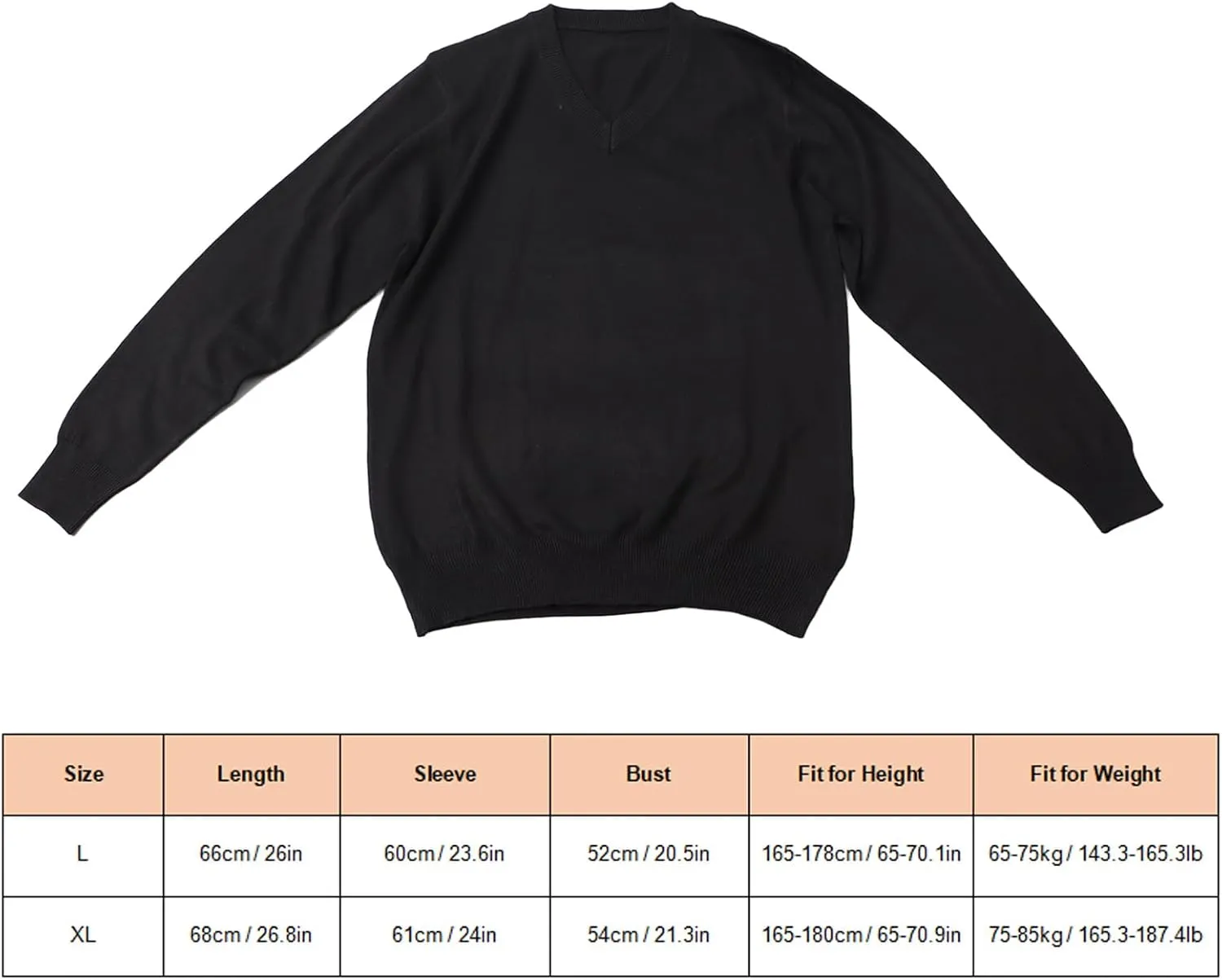 GOTOTOP Loose Men V Neck Sweater, Absorption Breathable Soft Knit Shirt, Business Work Outdoor Travel