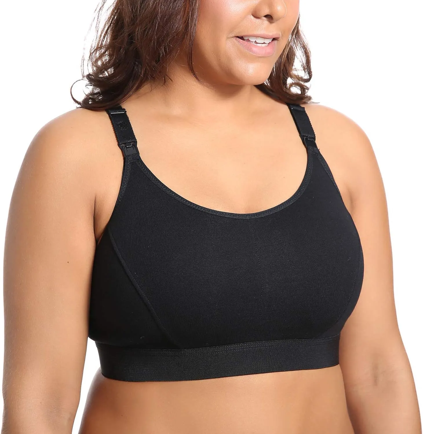 Gratlin Women's Plus Size Nursing Bra Sports Maternity Support Cotton Breastfeeding Bras