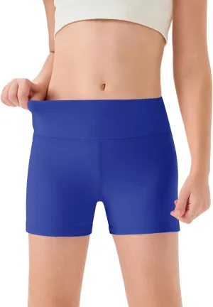 Haloumoning Girls Athletic Shorts Kids High Waisted Yoga Dance Biker Shorts Comfy Gymnastics Shorts 5-14Y