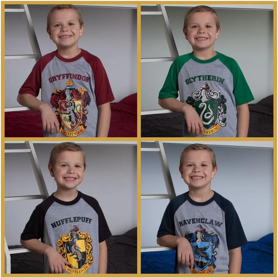 Harry Potter Boys' Hogwarts All Houses Sleep Pajama Set Shorts