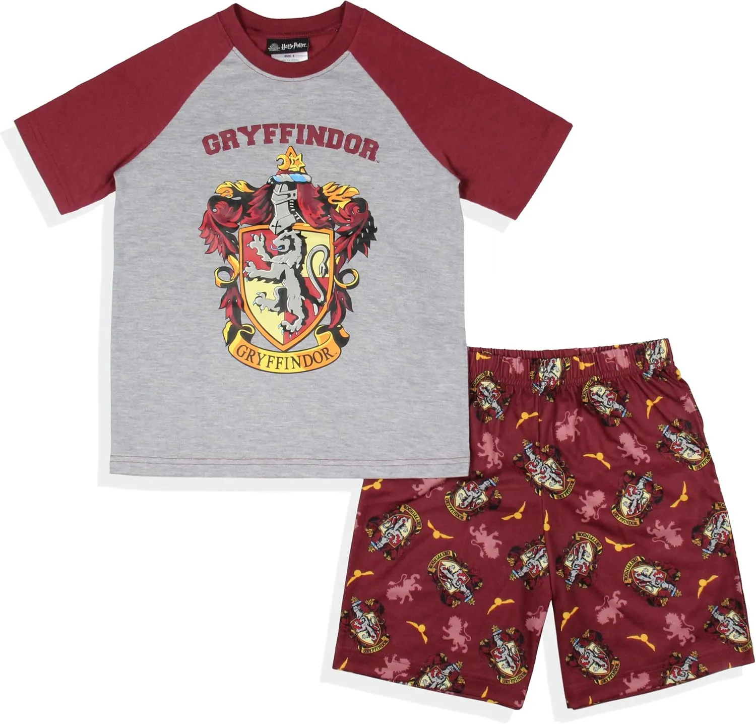 Harry Potter Boys' Hogwarts All Houses Sleep Pajama Set Shorts
